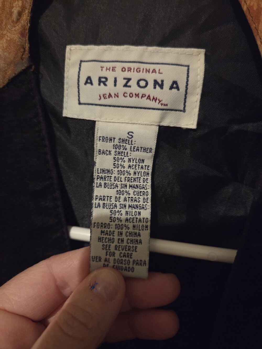 Arizona Jean Company Black Velvet Vest with Paisley Brown Collar - Picture 3 of 4